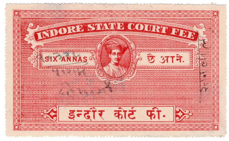 (I.B) India (Princely States) Revenue : Indore Court Fee 6a