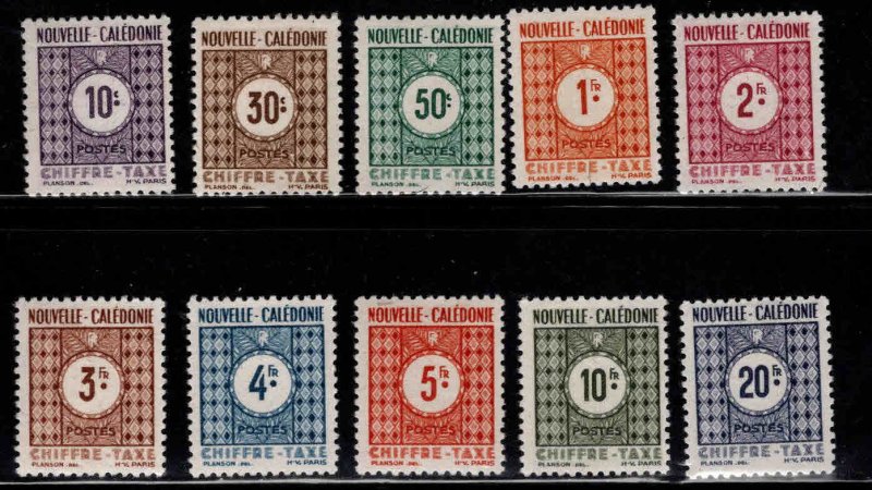 New Caledonia (NCE) Scott J32-J41 MH*  1948 postage due stamp set