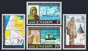 Ascension 160-163,163a,MNH. Ernest Shackleton,Antarctic Explorer,1972.Map,Ships.