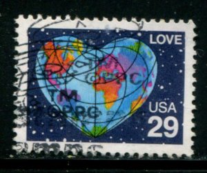 2535 US 29c Love - Earth Map, used