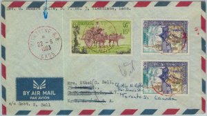 94604  - LAOS - Postal History - Red Postmark on  AIRMAIL to CANADA  1963