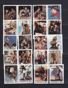 Liberia 853a-857j Set U Art, Paintings, Boy Scouts