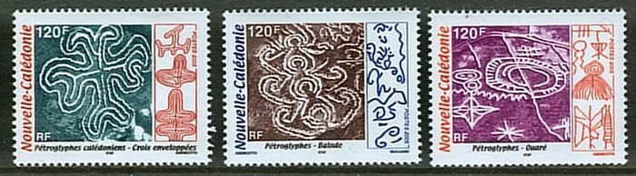 New Caledonia #977-979 MNH Petroglyphs