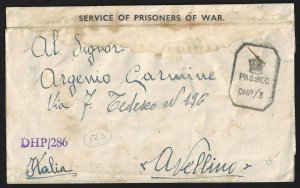 INDIA UK WWII 1940s ITALIAN PRISONER OF WAR AT DHP/286 POW CAMP IN BOMBAY TO