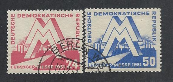 GERMANY - DDR SC# 78-9 FVF/CTO 1951