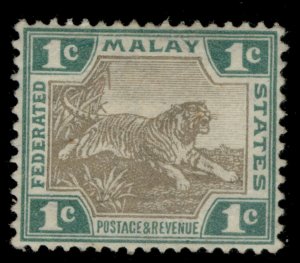 MALAYSIA - Federated Malay EDVII SG27a, 1c grey-brown & green, M MINT. Cat £48.