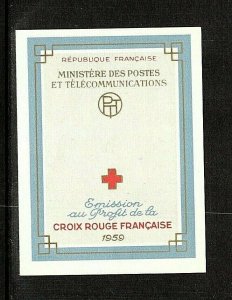 KAPPYSSTAMPS GS0055 FRANCE #B337a 1959 RED CROSS COMPLETE BOOKLET