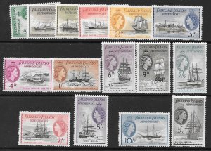 FALKLAND IS.DEP. SGG26/40 1954 DEFINITIVE SET MNH