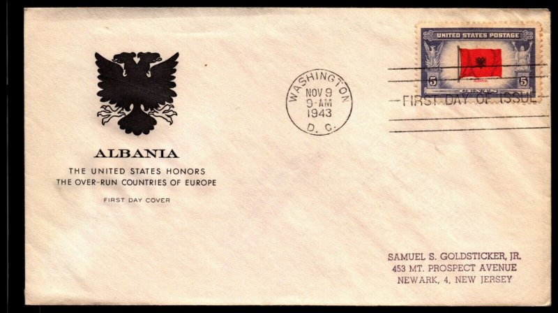 Scott 918 5 Cents Albania House of Farnum FDC Typed Address  Planty 918-4