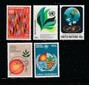 UN New York 368-372 Sets MNH Various (B)