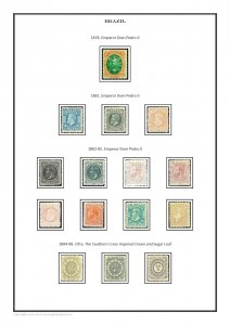 Brazil Brasil 1843-2021 PDF (DIGITAL)  STAMP ALBUM PAGES