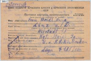 54517 - USSR  GEORGIA - POSTAL HISTORY: letter from AUSTRIAN POW in RUSTAVI 1949