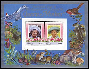 Nanumaga 50, MNH, Queen Mother 85th Birthday souvenir sheet