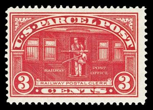 Scott Q3 1913 3c Parcel Post Issue Mint F-VF OG NH Cat $24