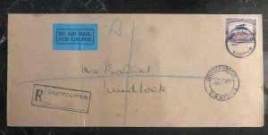 1931 Grootfontein South west Africa Registered Airmail Cover To Windhoek