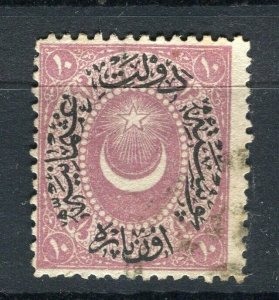 TURKEY; 1876 classic Duloz Optd. issue fine used SHADE OF 10pa. value