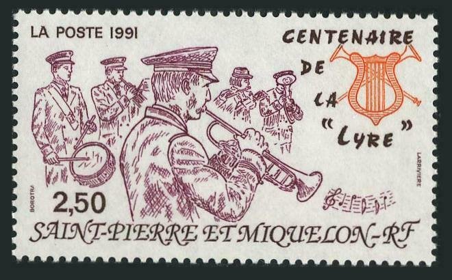 St Pierre & Miquelon 569,MNH.Michel 620. Lyre Music Society,Centenary,1991.