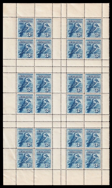 Australia Scott 95a, Sheet of Six Panes of 4 (1928) Mint H VF, CV $1050.00+ M