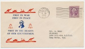 Patriotic cover USA 1943 First in War - First in Peace