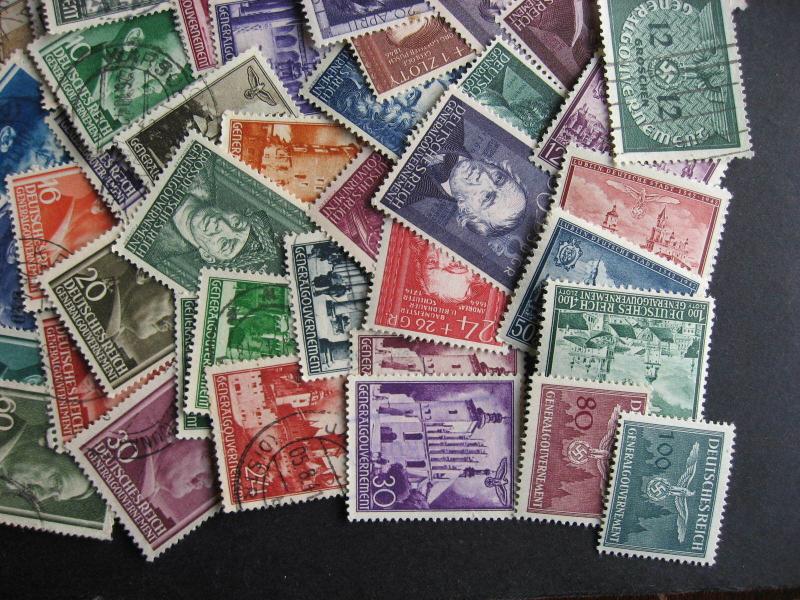 WWII Nazi, Hitler, 105 different Poland Occupation stamps