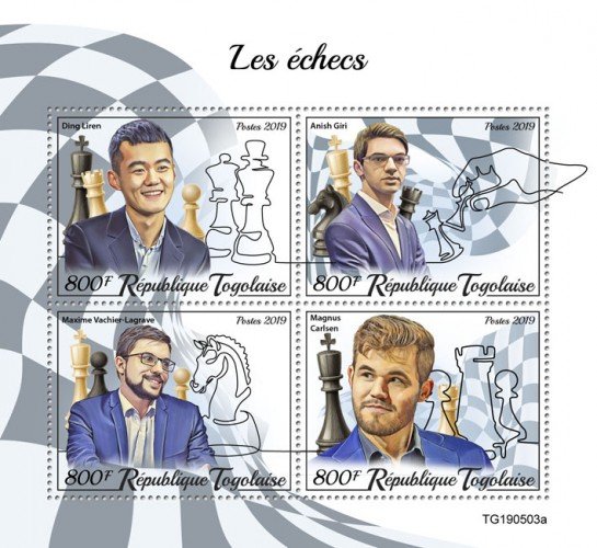 TOGO- 2019 - Chess - Perf 4v Sheet  - M N H