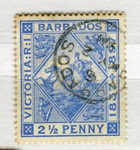 BARBADOS; 1897 early classic Jubilee issue used 2.5d. value Postmark