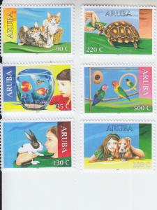 2018 Aruba Pets (6) (Scott 609-14) MNH