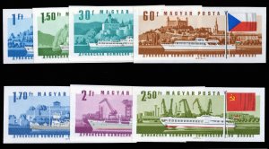 Hungary #1828-1834 Cat$250, 1967 Danube Commission, imperf. set of seven, nev...