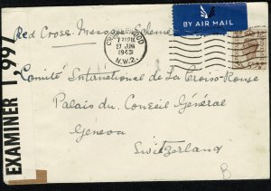 G.B.KG VI 1943 RED CROSS MESSAGE SCHEME COVER WITH SG 469 IN FAIR CONDITION