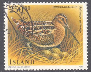 Iceland - 1995 - Scott #809 - used - Bird Common Snipe