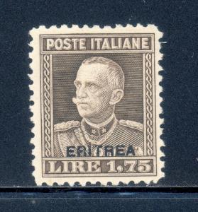 Eritrea 107A mlh with Eritrea overprint on 1,75 Lire Italian stamp