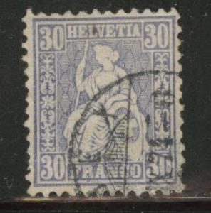 Switzerland Scott 56 Used 1867-78  seated Helvetia 