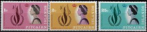 1968 Pitcairn Islands human rights 3v. MNH SG. n. 85/87