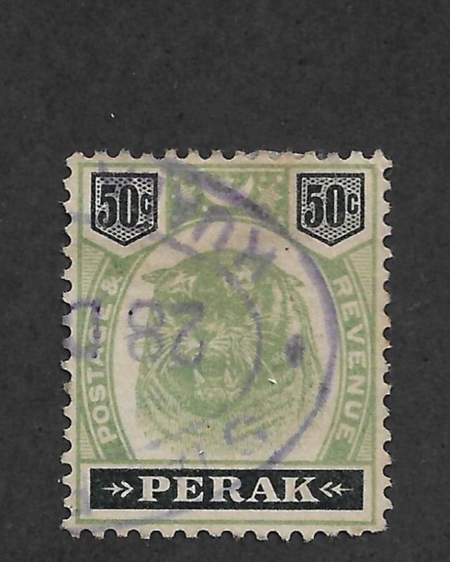 Malaya Perak Scott # 56 VF Used scv $ 190 ! nice colors ! see pic !