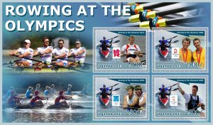 Stamps. Olympic Games Rowing 2023 year 1+1 sheets perf  Uganda