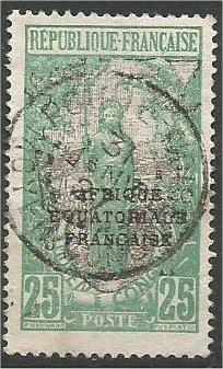 Middle Congo, 1924, used 25fr, Overprinted Scott