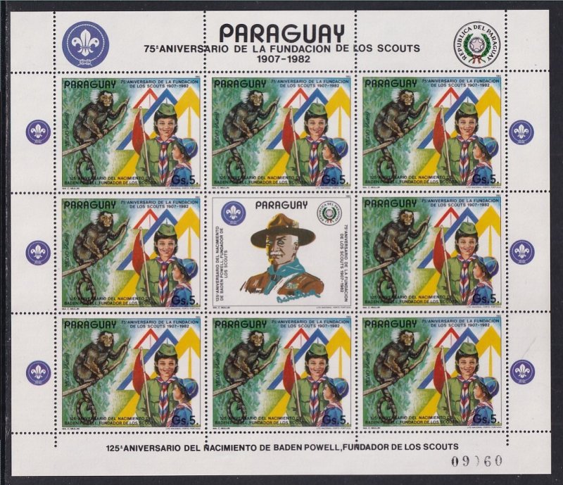Paraguay 2037 Boy Scouts Pane MNH VF