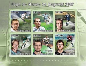 SAO TOME - 2007 - Rugby - Perf 6v Sheet - Mint Never Hinged