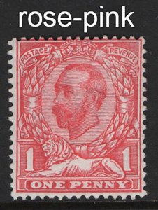 GB 1911 1d die 1b rose-pink very fine mint sg331 cat £125, Downey Heads