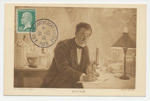 Maximum card France 1946 Louis Pasteur - Chemist
