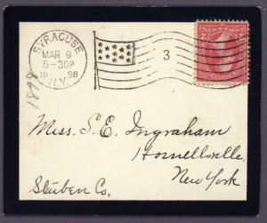 US 1898 miniature mourning cover w/Syracuse NY pmk to Hornellsville, NY