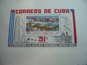 Stamps - Cuba - Scott# C239 - Mint Hinged Imperf Souvenir Sheet