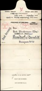 Germany 1942 WWII POW Afrika Korps Kriegsgefangen PW Ottawa Canada Cover 82566