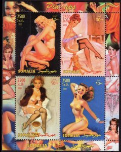 Somalia 2003  PIN-UPS #2  Sheetlet of 4 values PERFORATED  MNH