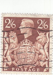 Scott # 249 - 2sh6p Chestnut - King George VI - Used - Wmk 259