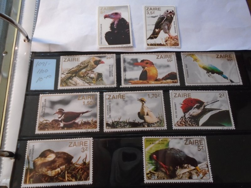 Zaire  #  1091-1100  MNH  Birds