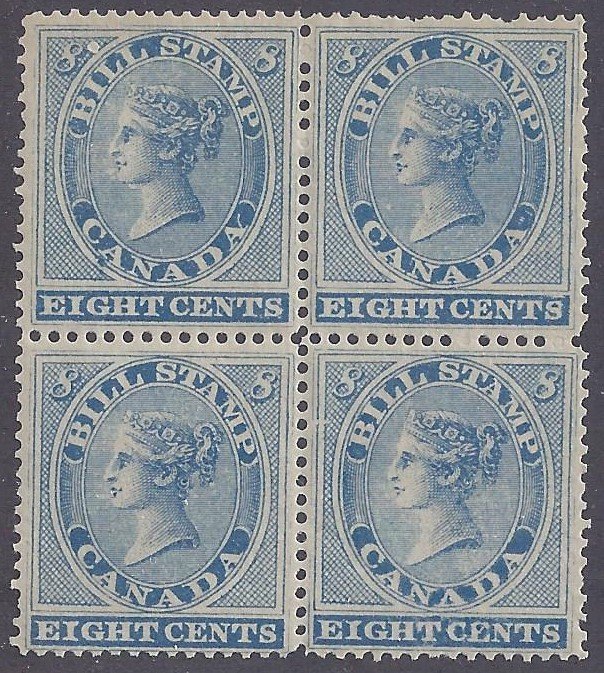 Canada revenue scott #FB8 mint block of 4 LH VF