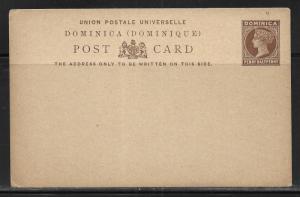 Dominica Postal Stationery Postcard HG 4 Unused