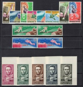 Togo 1965-1967 Group of Good Sets Including Imperfs MNH