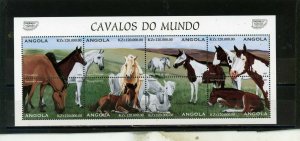 ANGOLA 1997 HORSES SHEET OF 8 STAMPS MNH